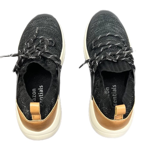 Amazon Essentials Black/Tan/Cream Unisex Kids Youth Knit Shoes Size 6 - Picture 4 of 5